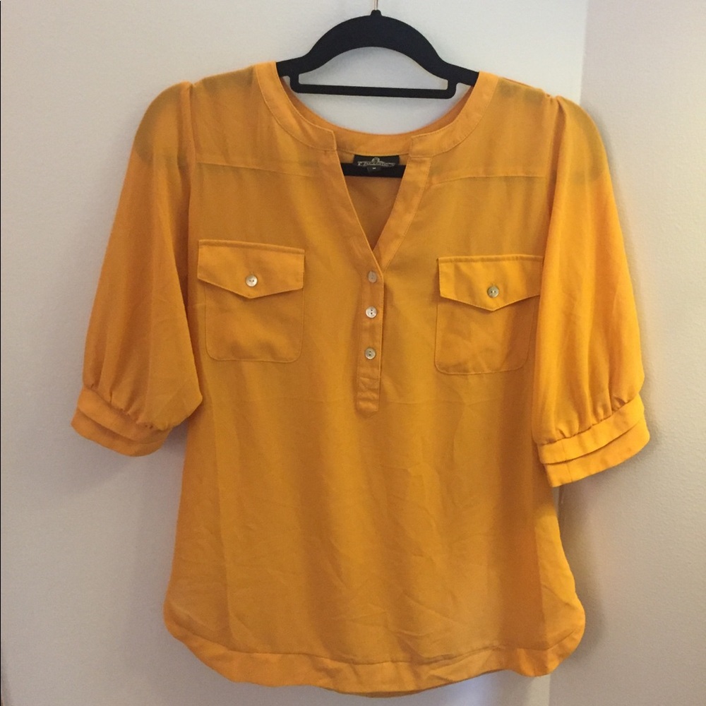 Mustard Sheer Blouse